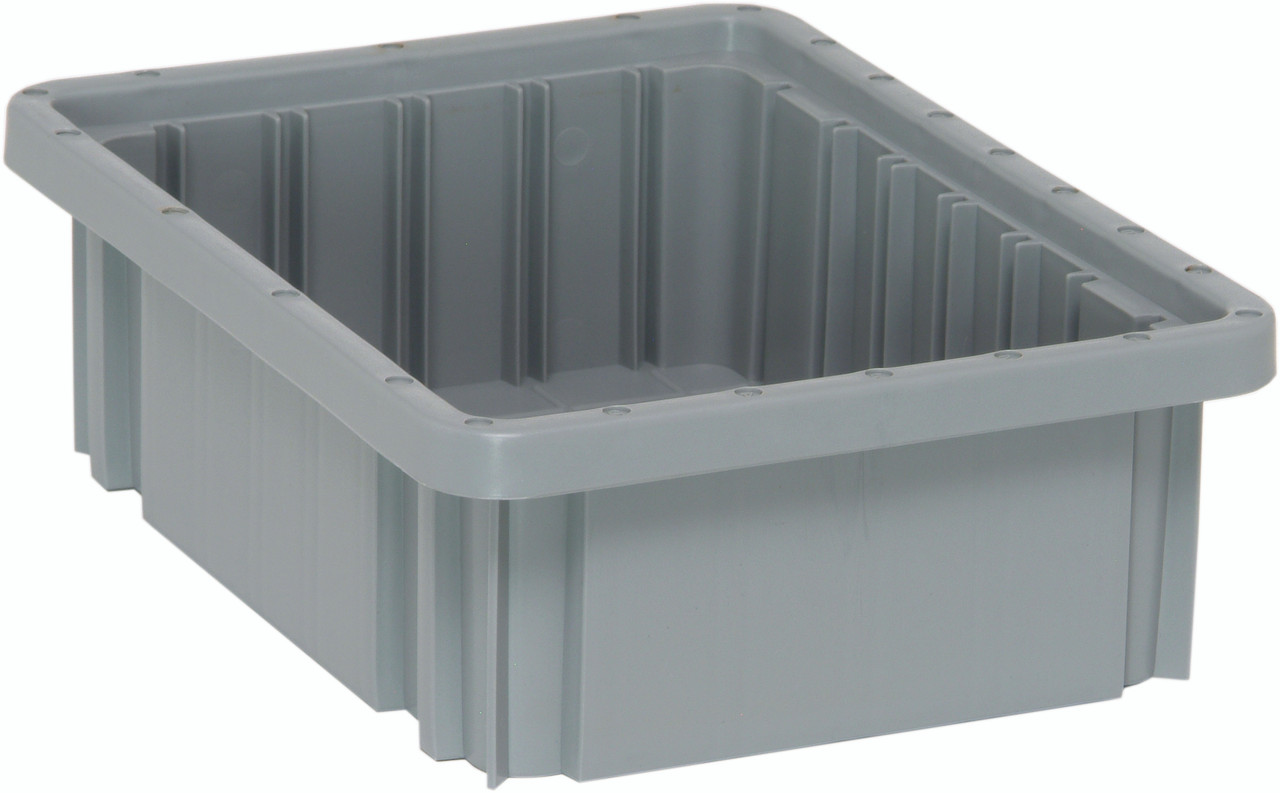 Dividable Grid Container, 10-7/8"L x 8-1/4"W x 3-1/2"H, gray, Gray, Gray, Polypropylene, DG91035GY