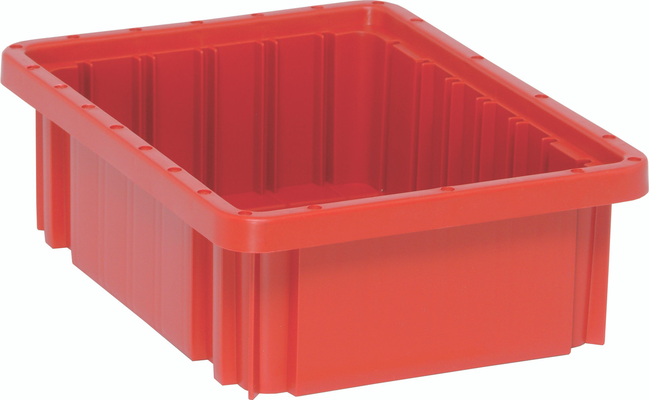 Dividable Grid Container, 10-7/8"L x 8-1/4"W x 3-1/2"H, red, Red, Red, Polypropylene, DG91035RDCS
