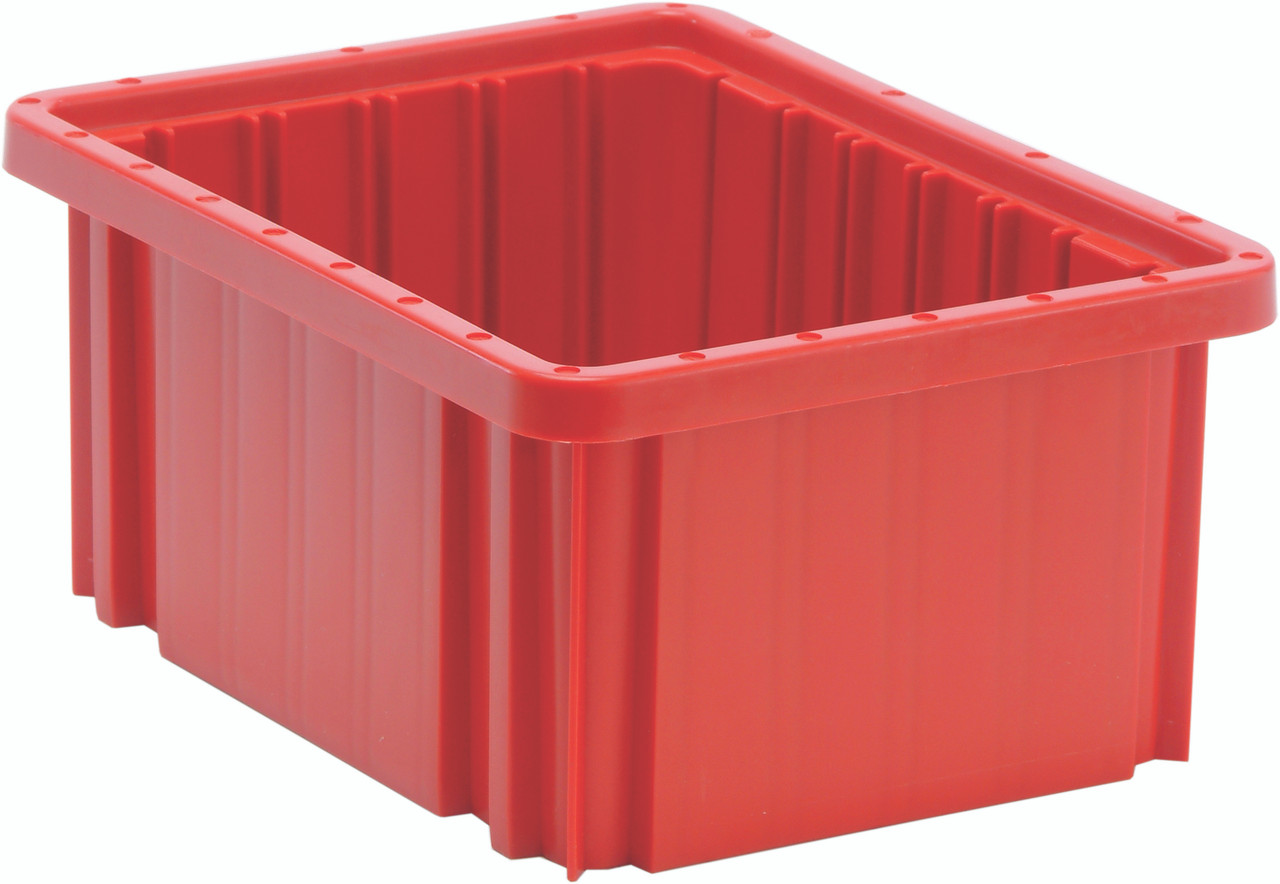 Dividable Grid Container, 10-7/8"L x 8-1/4"W x 5"H, red, Red, Red, Polypropylene, DG91050RDCS