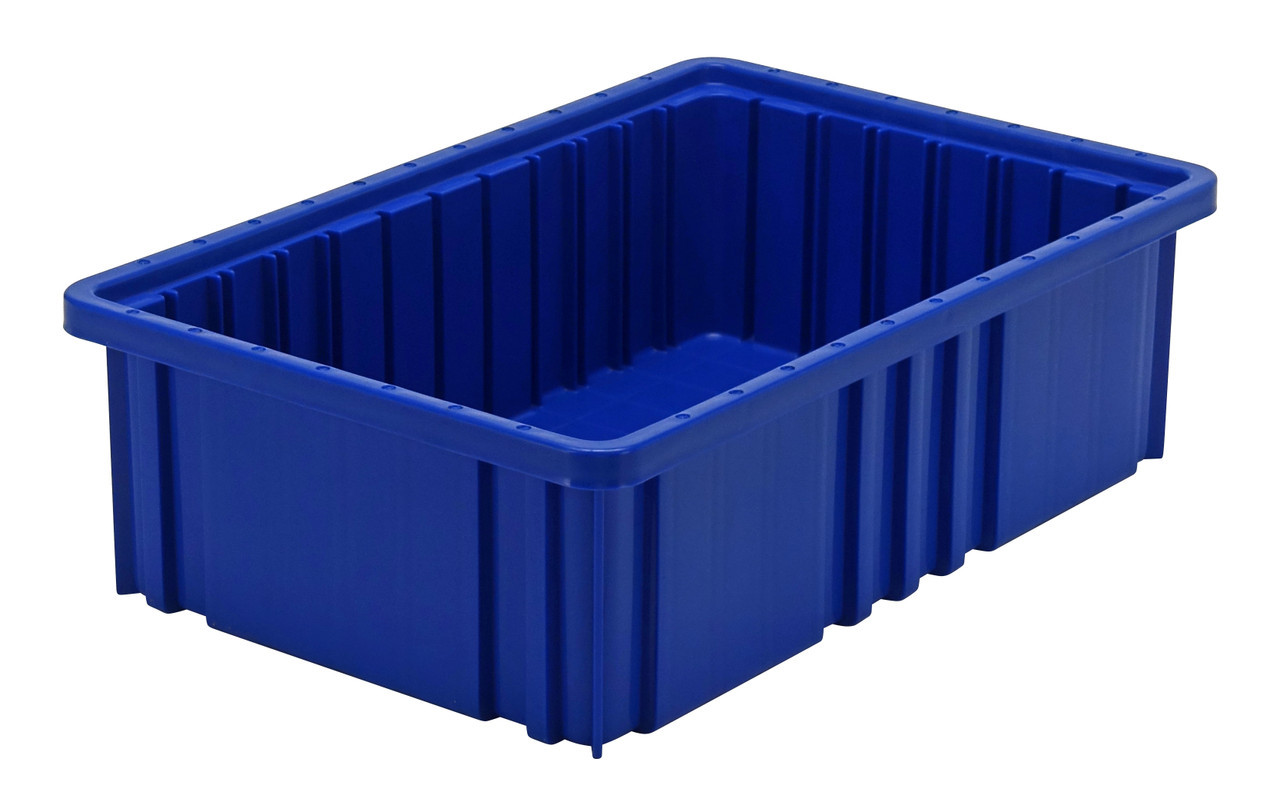 Dividable Grid Container, 16-1/2"L x 10-7/8"W x 5"H, blue, Blue, Blue, Polypropylene, Case of 12, DG92050BLCS