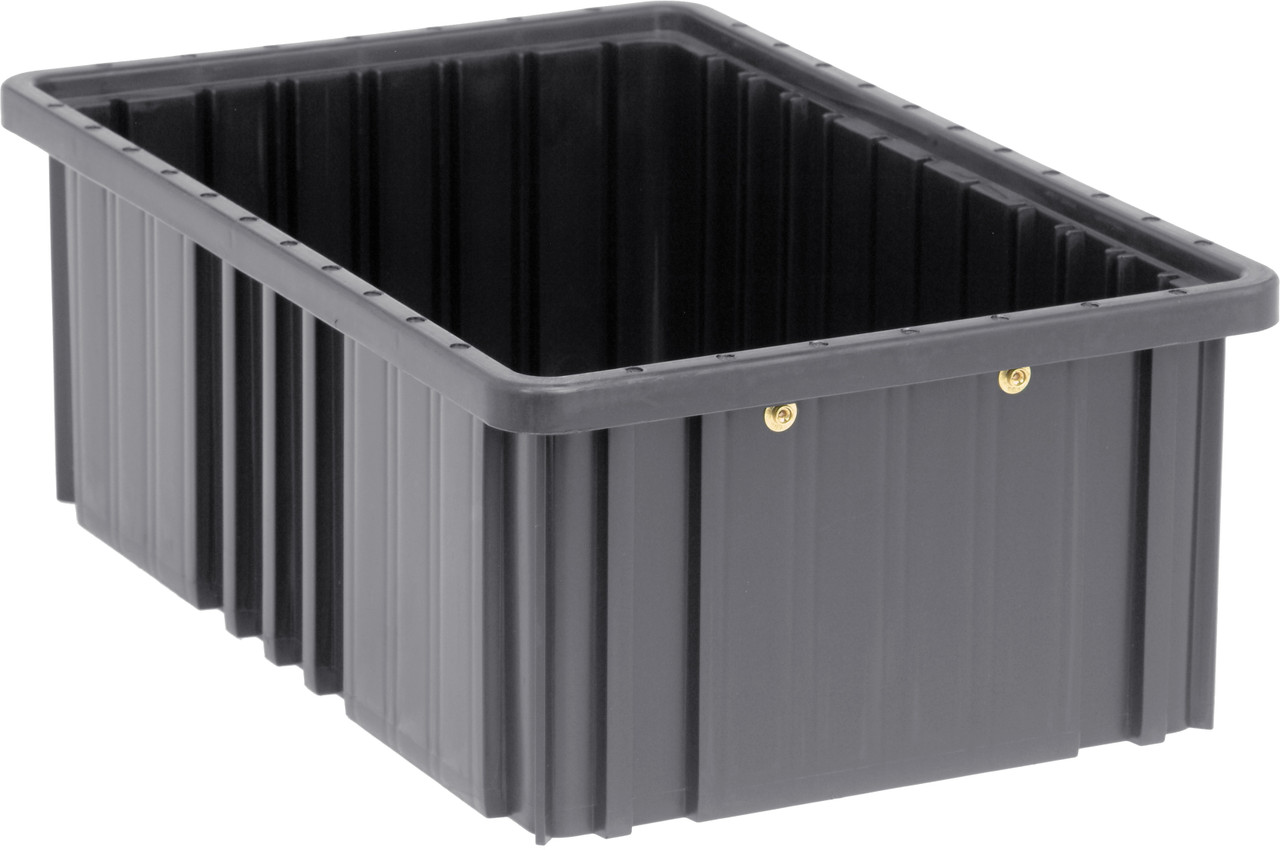 Dividable Grid Container, conductive, 16-1/2"L x 10-7/8"W x 6"H, Black, Black, ESD, DG92060COCS