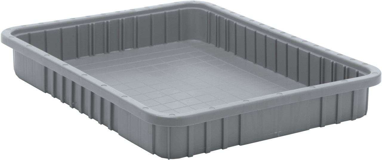 Dividable Grid Container, 22-1/2"L x 17-1/2"W x 3"H, gray, Gray, Gray, Polypropylene, DG93030GYCS