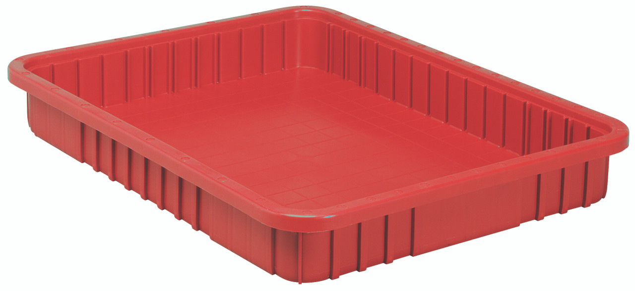 Dividable Grid Container, 22-1/2"L x 17-1/2"W x 3"H, red, Red, Red, Polypropylene, DG93030RD
