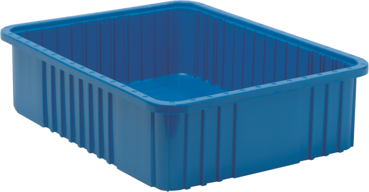 Dividable Grid Container, 22-1/2"L x 17-1/2"W x 6"H, blue, Blue, Blue, Polypropylene, DG93060BL