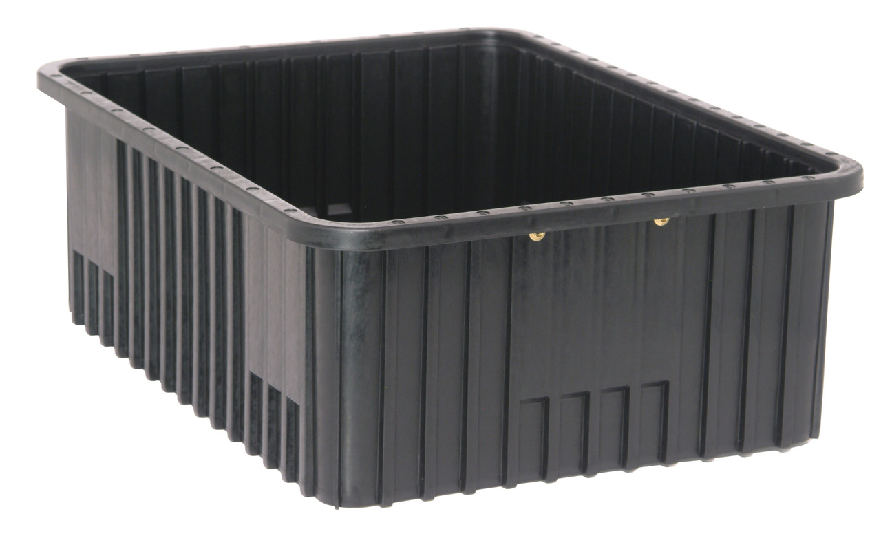 Dividable Grid Container, conductive, 22-1/2"L x 17-1/2"W x 8"H, Black, Black, ESD, DG93080COCS