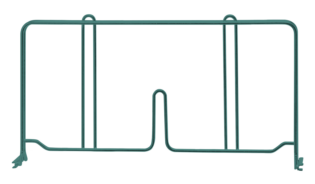 Wire Shelf Divider, 14"D x 8"H, green epoxy antimicrobial finish, Epoxy Coated, Green, 0, Carbon Steel, DIV14P