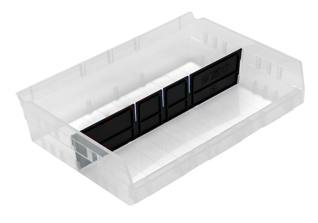Bin Divider, for bin QSB118 and QSB122 (pack of 24), Black, 0, TPP-40, DSB118/122