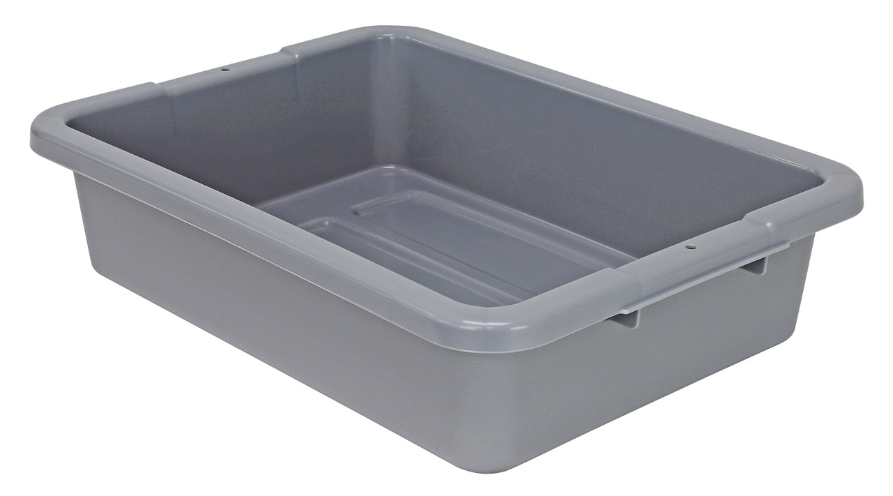 Bussing Tub, 15"W x 20"L x 5"H, ribbed bottom, Gray, Gray, Polypropylene, FSB-20155RGY