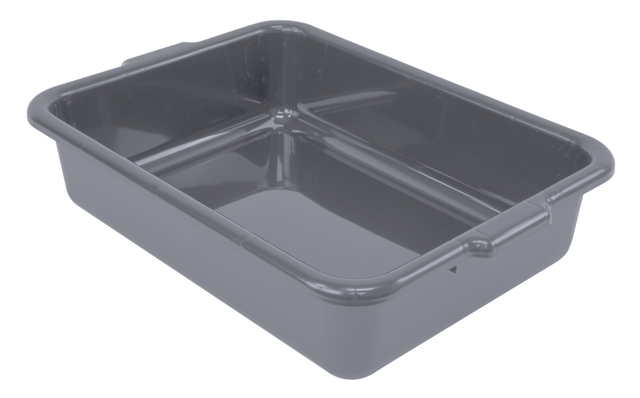Bussing Tub, 15"W x 21"L x 5"H, flat bottom, Gray, Gray, Polypropylene, Case of 174, FSB-21155GYNB
