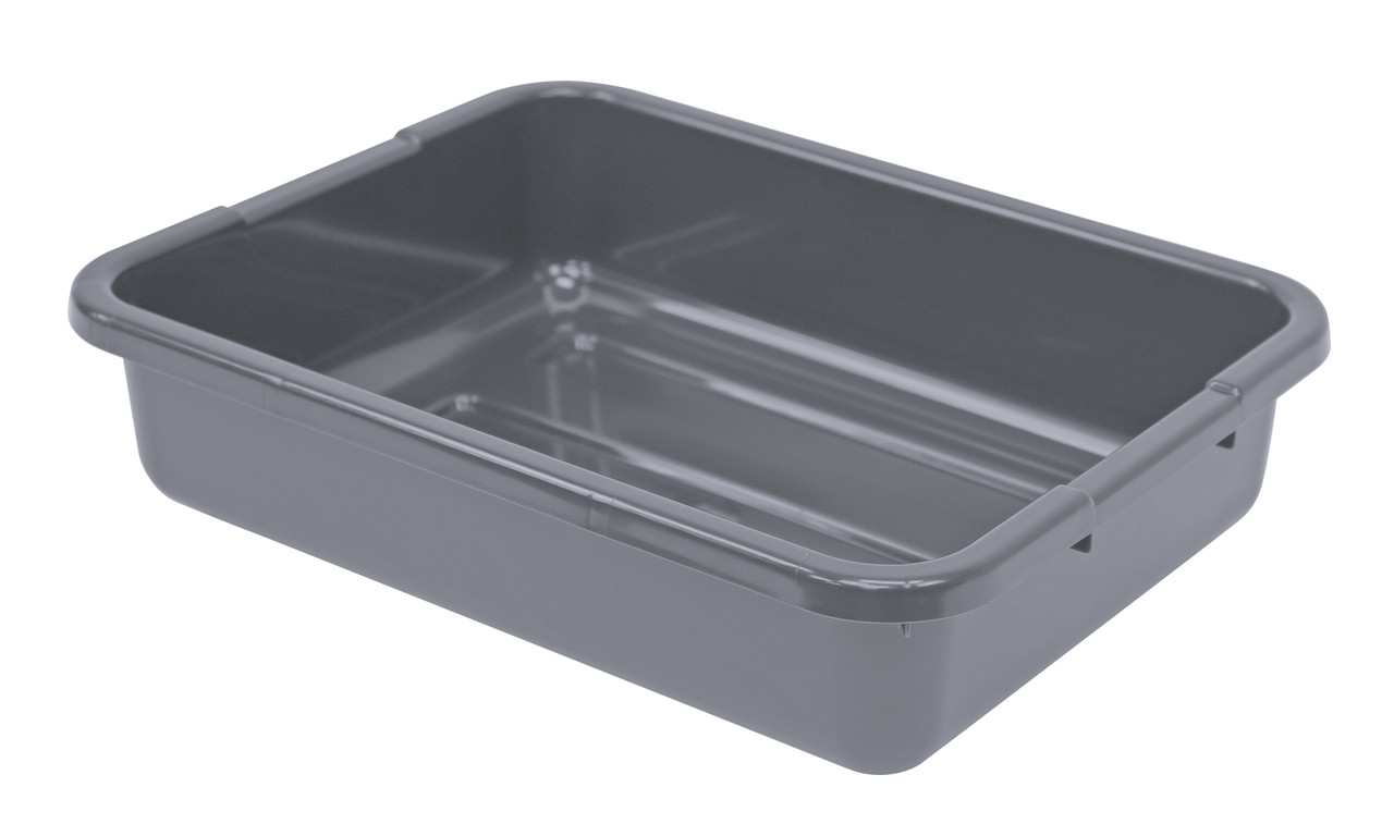 Bussing Tub, 15"W x 21"L x 5"H, ribbed bottom, Gray, Gray, Polypropylene, Case of 174, FSB-21155RGYNB