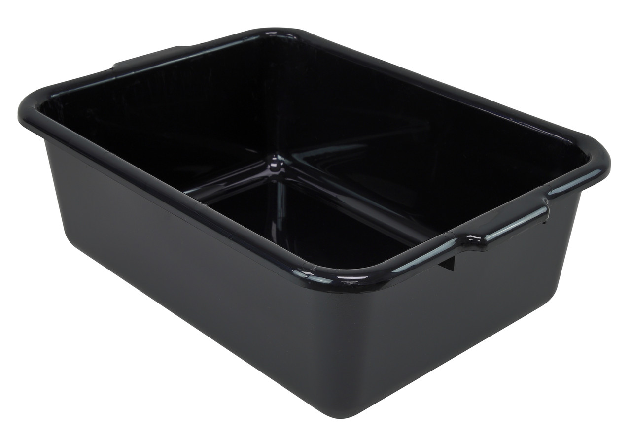 Bussing Tub, 15"W x 21"L x 7"H, flat bottom, Black, Black, Polypropylene, FSB-21157BK