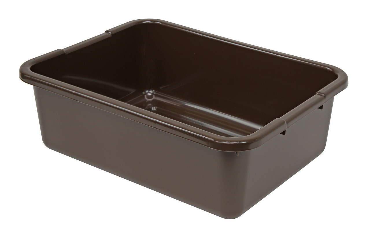Bussing Tub, 15"W x 21"L x 7"H, ribbed bottom, Brown, Brown, Polypropylene, FSB-21157RBN