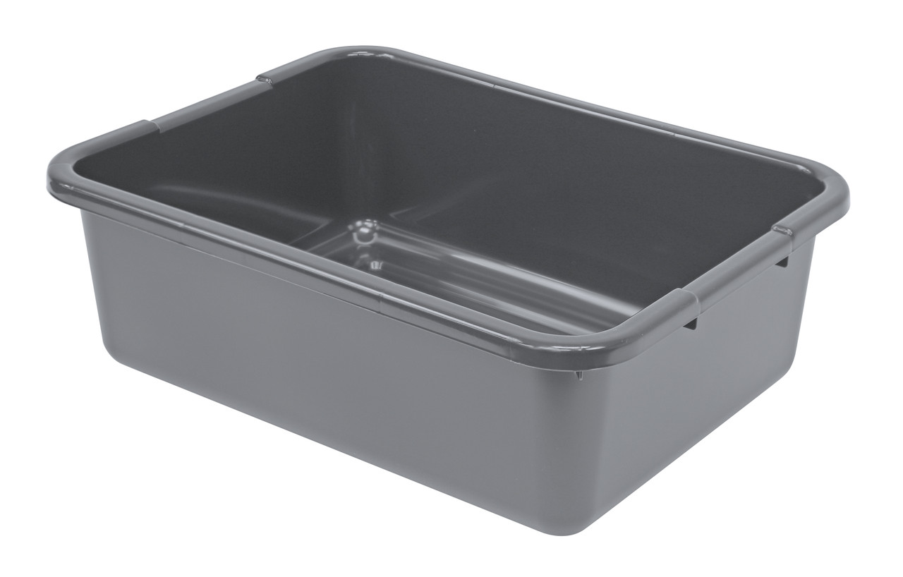 Bussing Tub, 15"W x 21"L x 7"H, ribbed bottom, Gray, Gray, Polypropylene, Case of 175, FSB-21157RGYNB