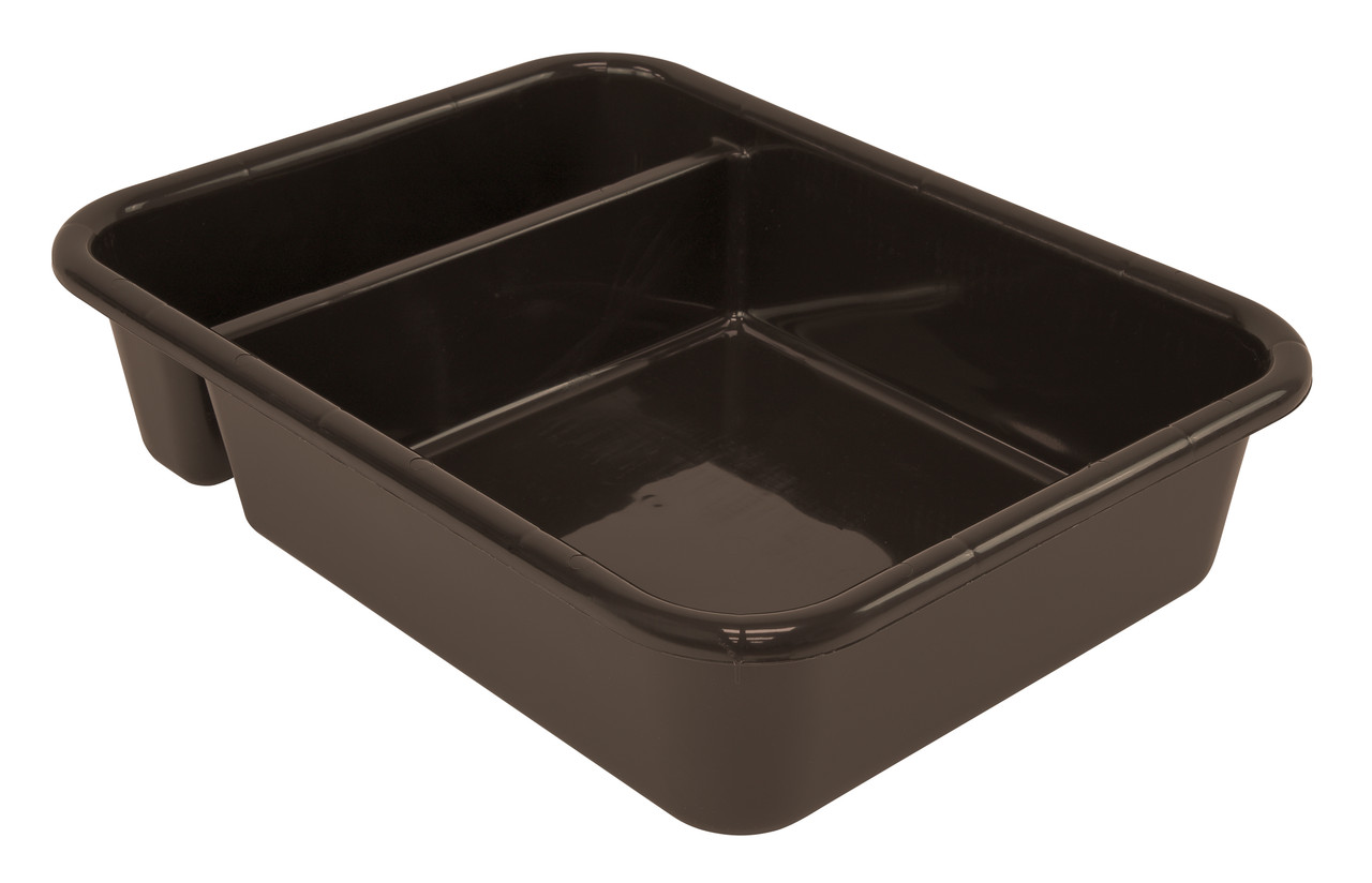 Bussing Tub, 15"W x 20"L x 5"H, (2) compartment, Brown, Brown, Polypropylene, FSB-21165BNCS