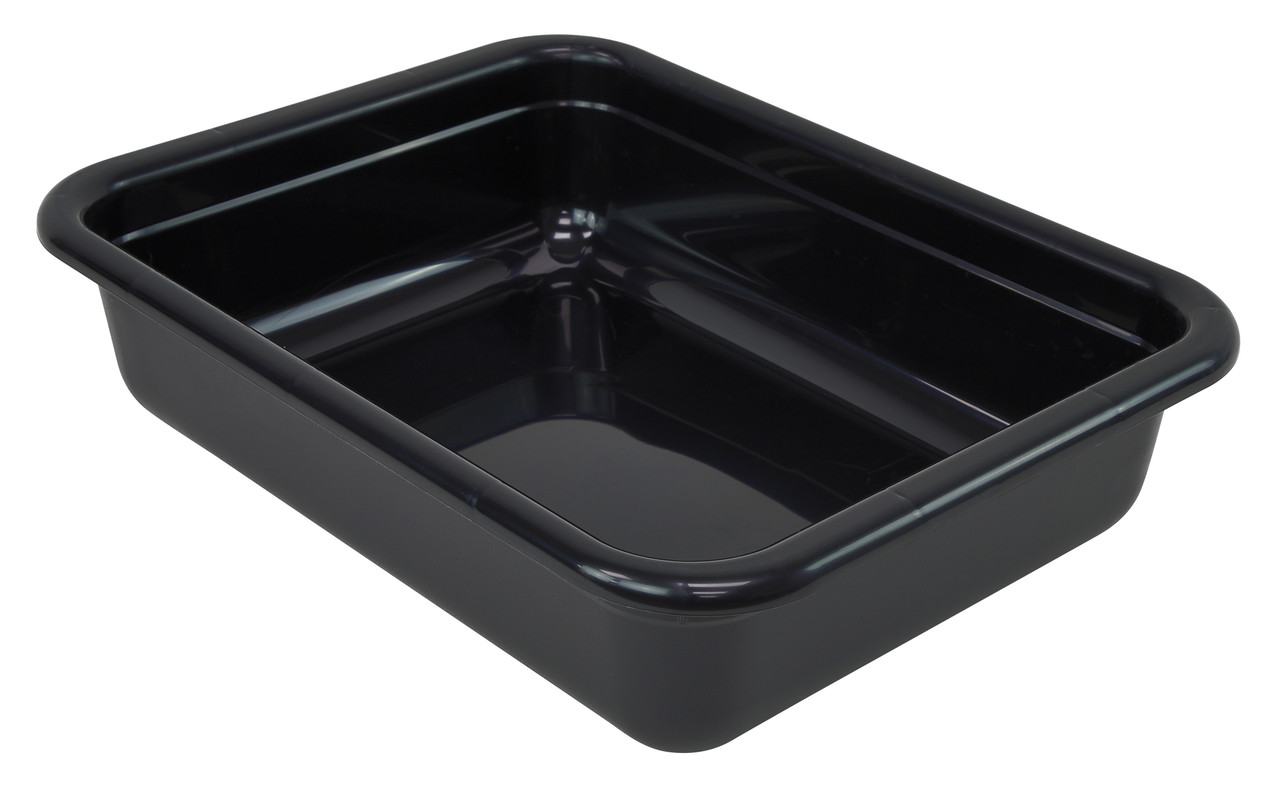 Bussing Tub, 17"W x 22"L x 5"H, flat bottom, Black, Black, Polypropylene, Case of 120, FSB-22175BKNB