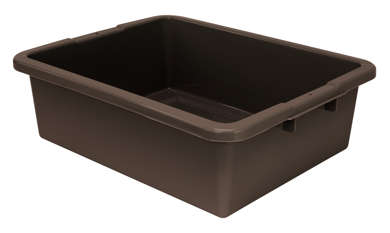 Bussing Tub, 17"W x 21-1/2"L x 7"H, ribbed bottom, Brown, Brown, Polypropylene, Case of 100, FSB-22177RBNNB