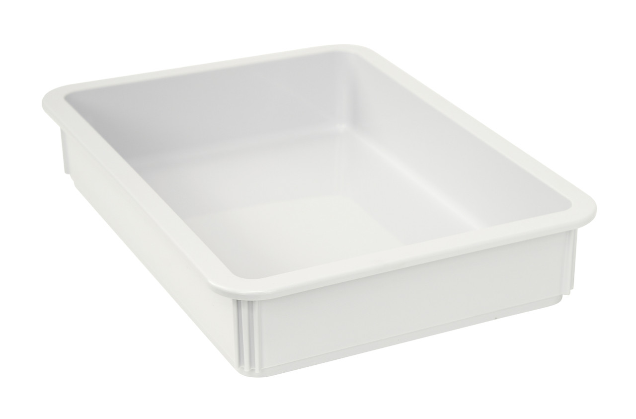 Pizza Dough Box, 17-3/4"L x 13-3/4"W x 3"H, stackable and dishwasher safe, White, White, Polypropylene, FSB-DT18133WT