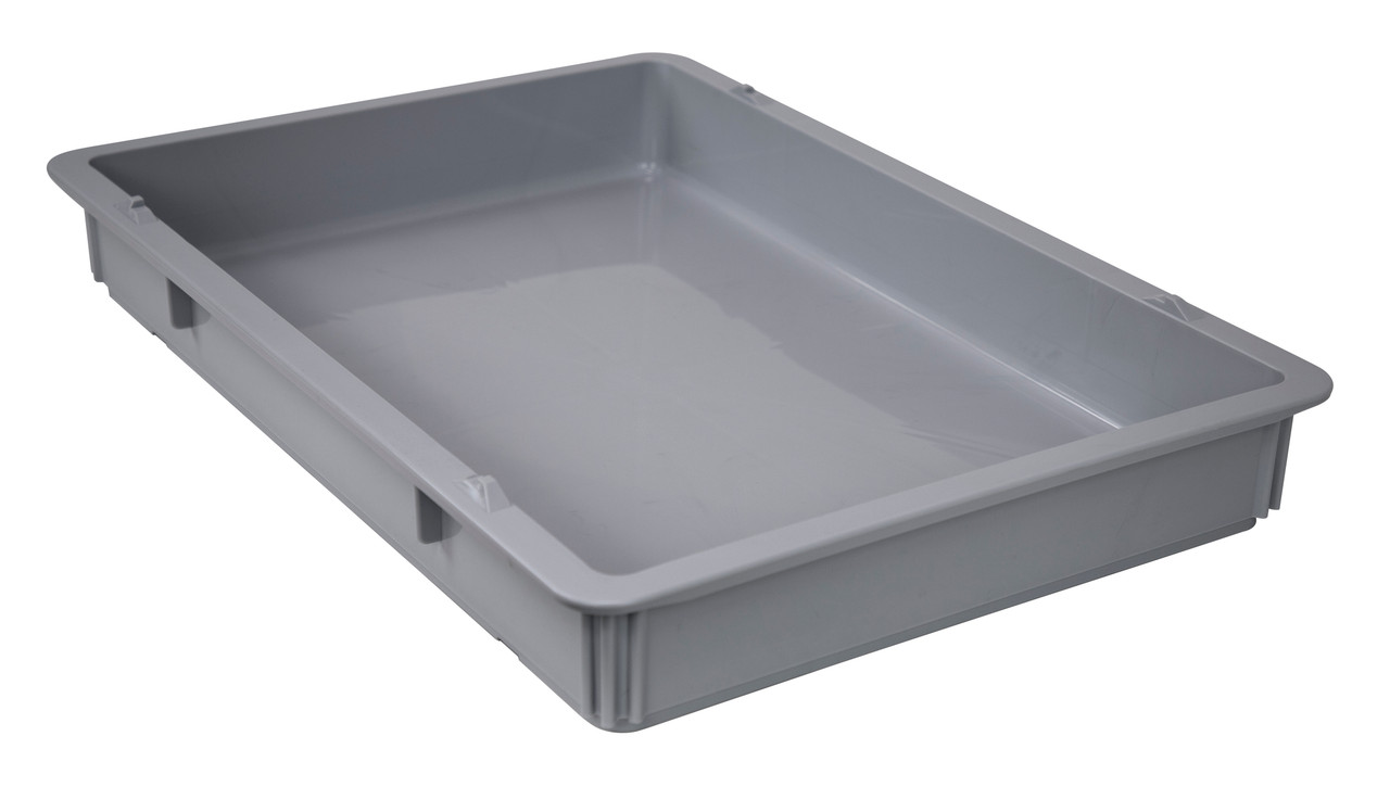 Pizza Dough Box, 18"L x 25-5/8"W x 3"H, stackable and dishwasher safe, Gray, Gray, Polypropylene, FSB-PT26183GYCS