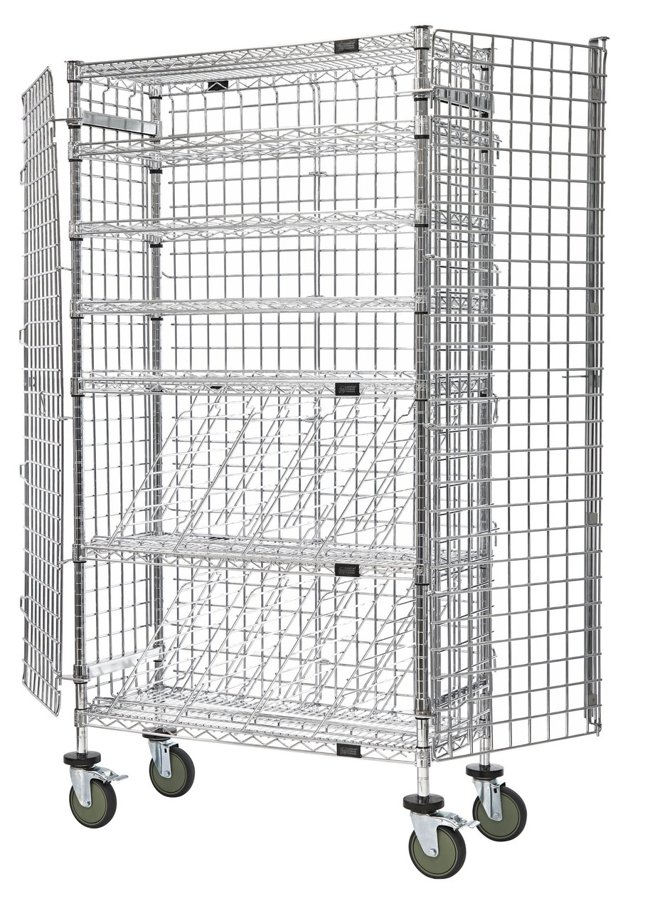 Mixed Wine Security Unit, mobile, 36"W x 14"D x 74"H, Chrome, 0, Carbon Steel, M1436-69MIXSEC