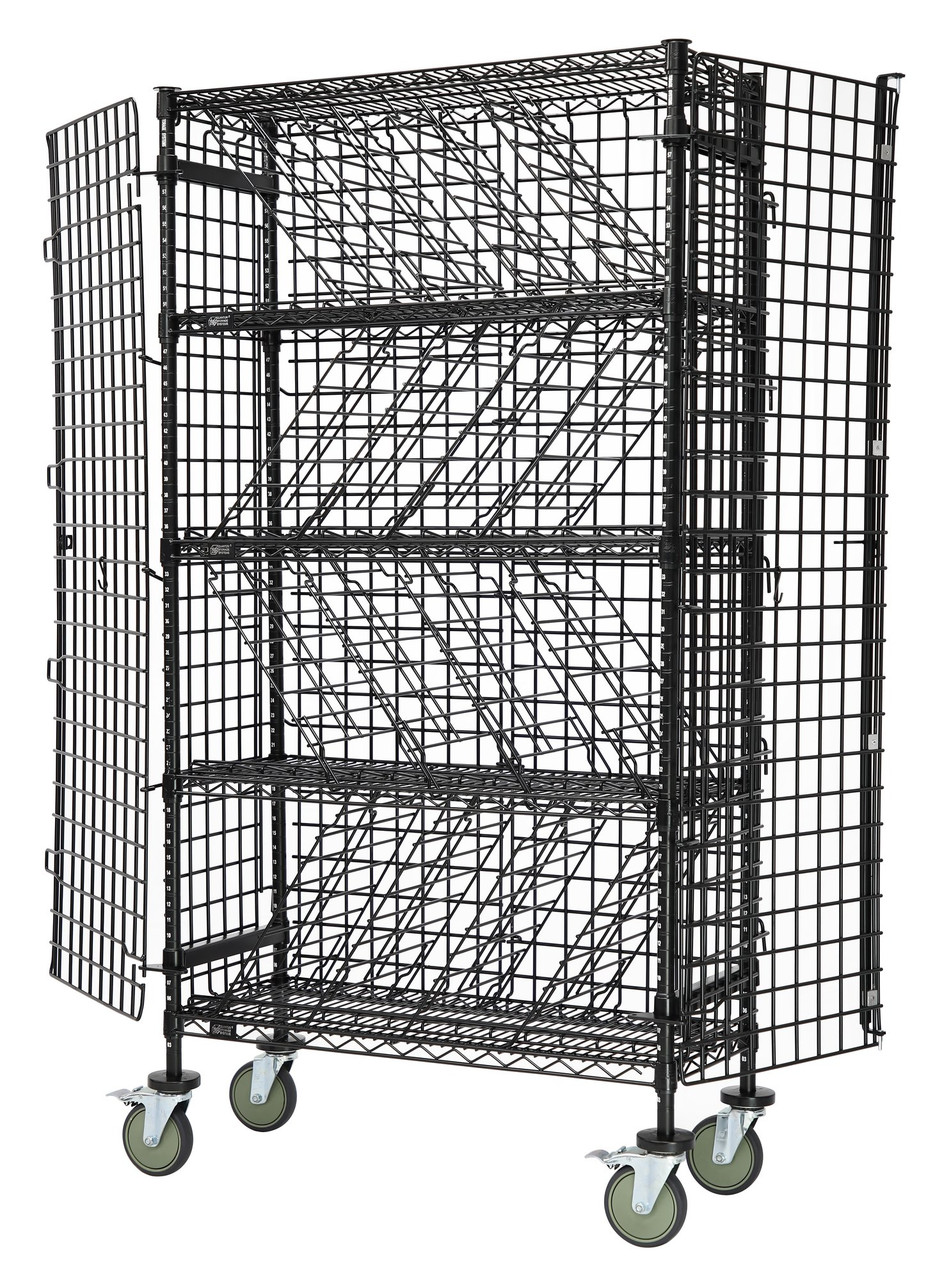 Bulk Wine Security Unit, mobile, 48"W x 14"D x 74"H, Epoxy Coated, Black, 0, Carbon Steel, M1448-69BWSECBK
