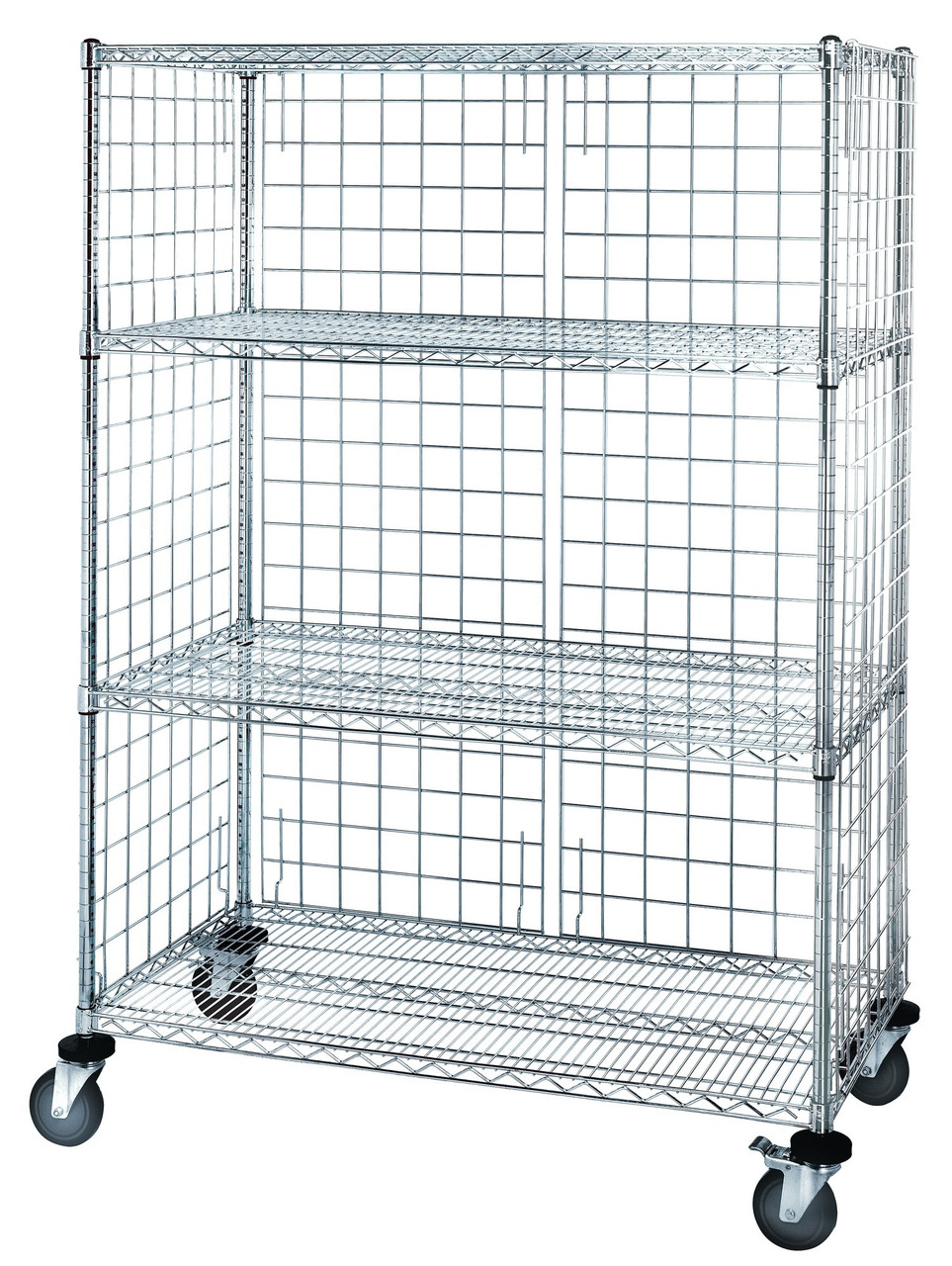 Mobile Enclosure Cart, 48"W x 18"D x 80"H, 1200 lbs. load capacity, Chrome, 0, Carbon Steel, M1848C47E