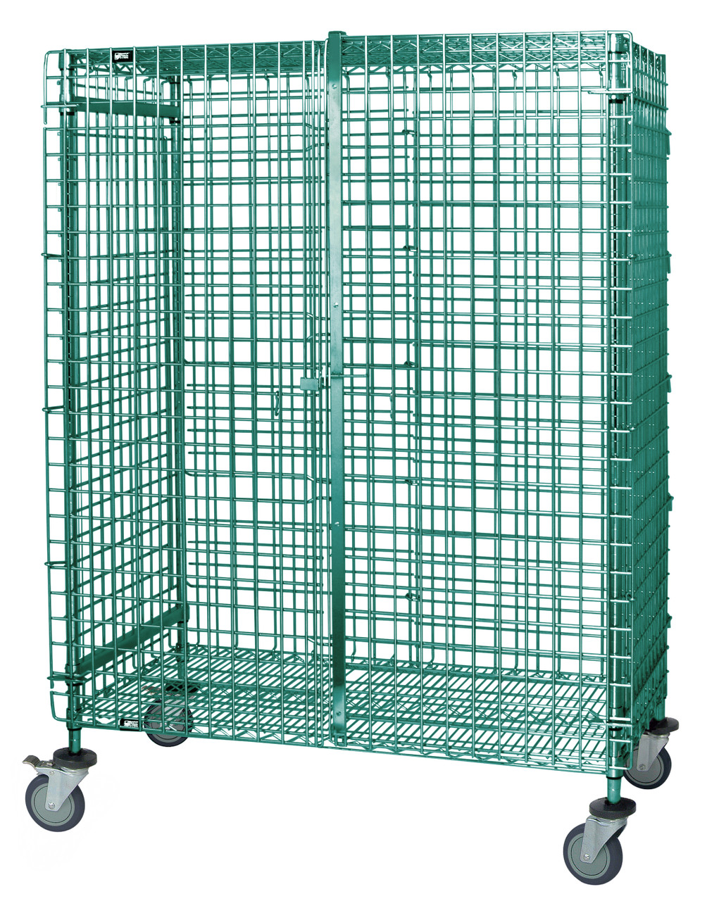 Security Unit, mobile, 60"W x 21"D x 69"H, Epoxy Coated, Green, 0, Carbon Steel, M2160-69SECP