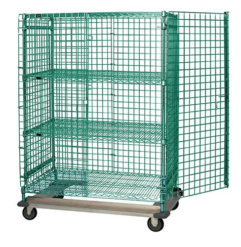 Security Unit, mobile, 60"W x 21"D x 69"H, Epoxy Coated, Green, 0, Carbon Steel, M2160-69SECP-2
