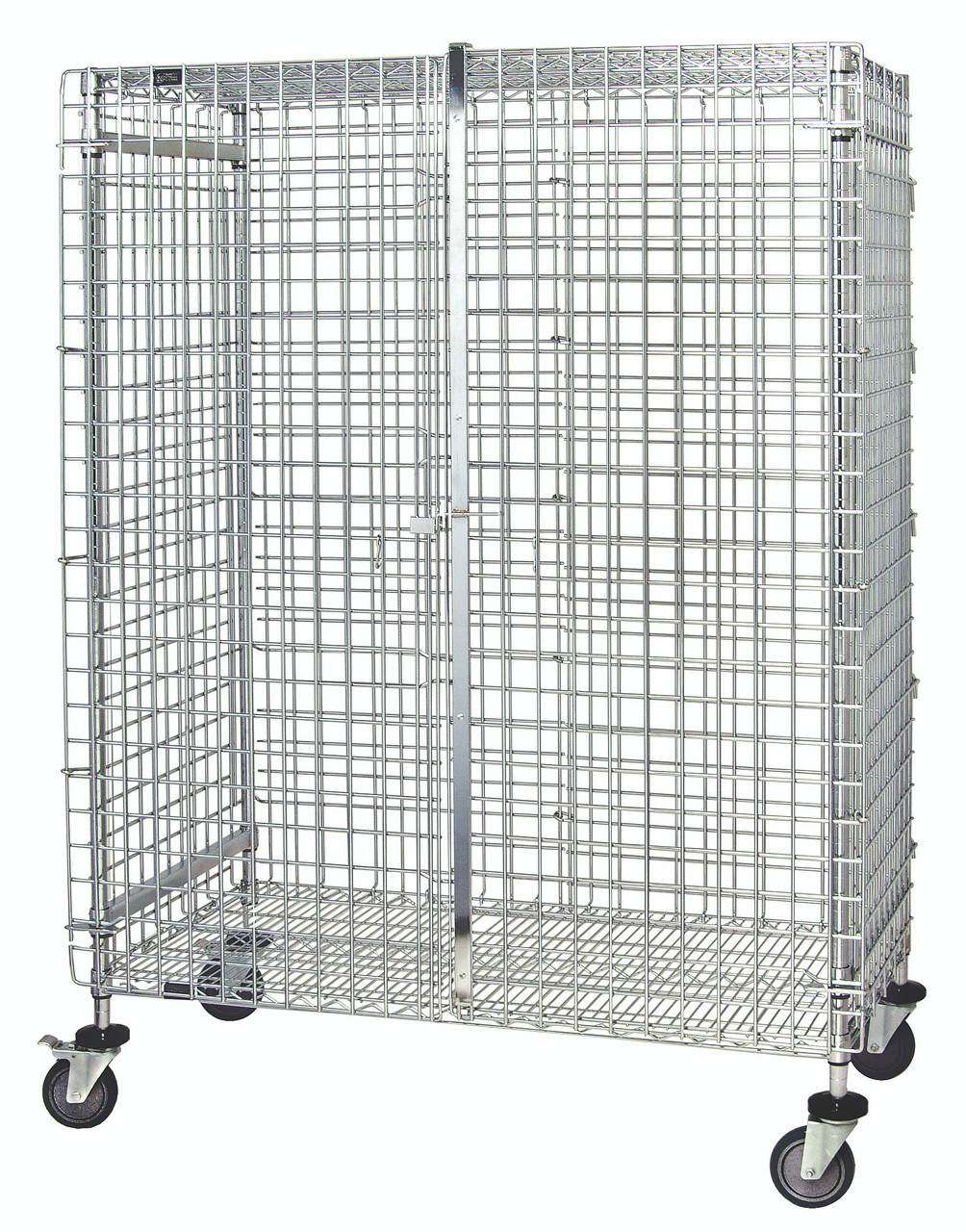 Security Unit, mobile, 36"W x 24"D x 69"H, Chrome, 0, Carbon Steel, M2436-69SEC