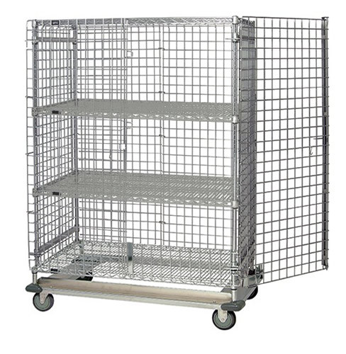 Security Unit, mobile, 36"W x 24"D x 69"H, Chrome, 0, Carbon Steel, M2436-69SEC-2