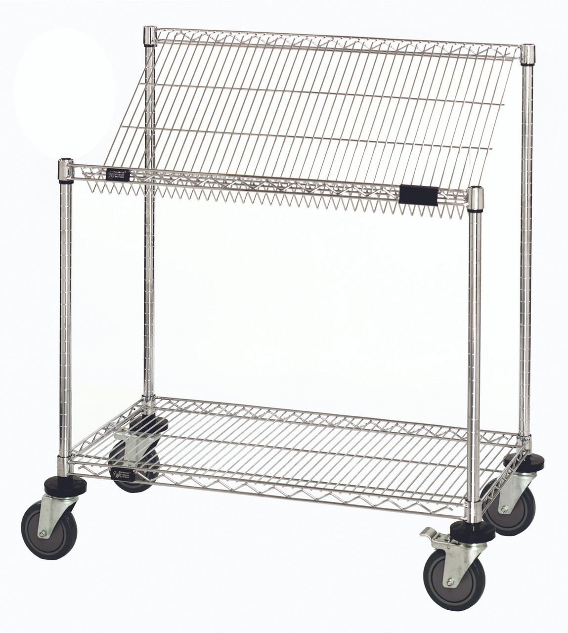 Mobile Cart, 36"W x 24"D x 40"H, includes: (1) flat wire shelf, Chrome, 0, Carbon Steel, M2436SL34C