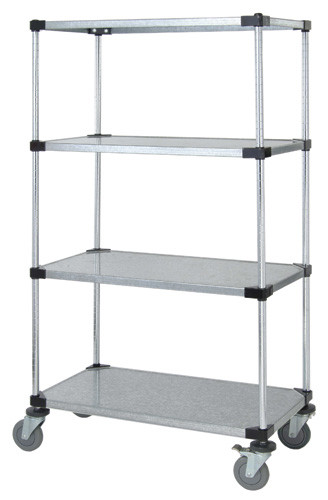Mobile Cart, 48"W x 24"D x 69"H, includes: (4) solid galvanized steel shelf, Galvanized, 0, Carbon Steel, M2448SG46-CC