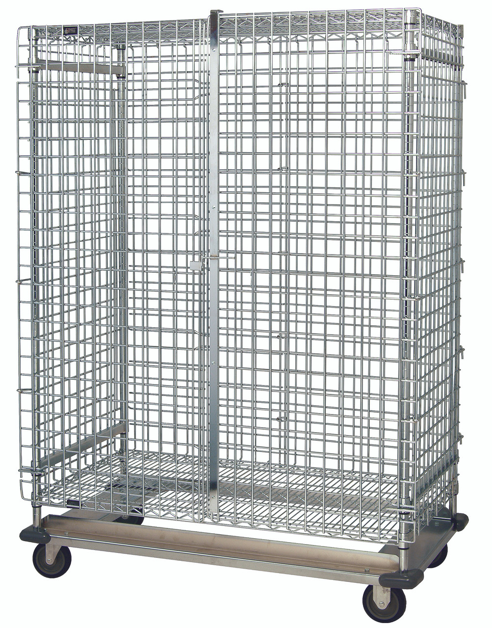 Security Unit, mobile with dolly base, 48"W x 18"D x 70"H, Chrome, 0, Carbon Steel, MD1848-70SEC