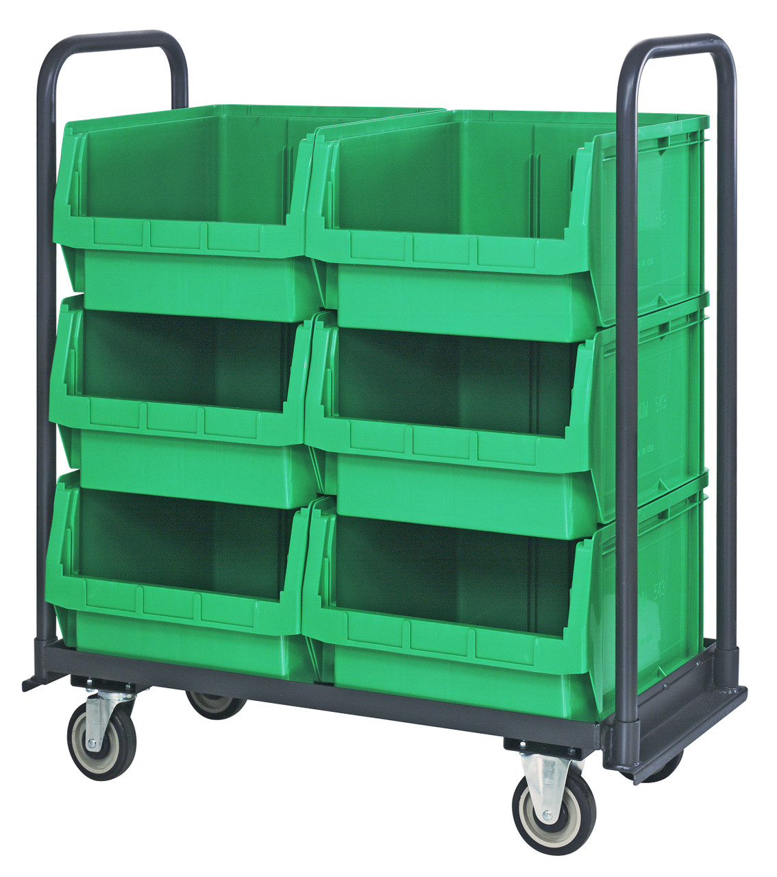Magnum Tote Truck, 42"W x 18" x 47"H, 1-1/2" x 3/16" all welded construction, Gray, Green, Carbon Steel, MTT-1842-543GN
