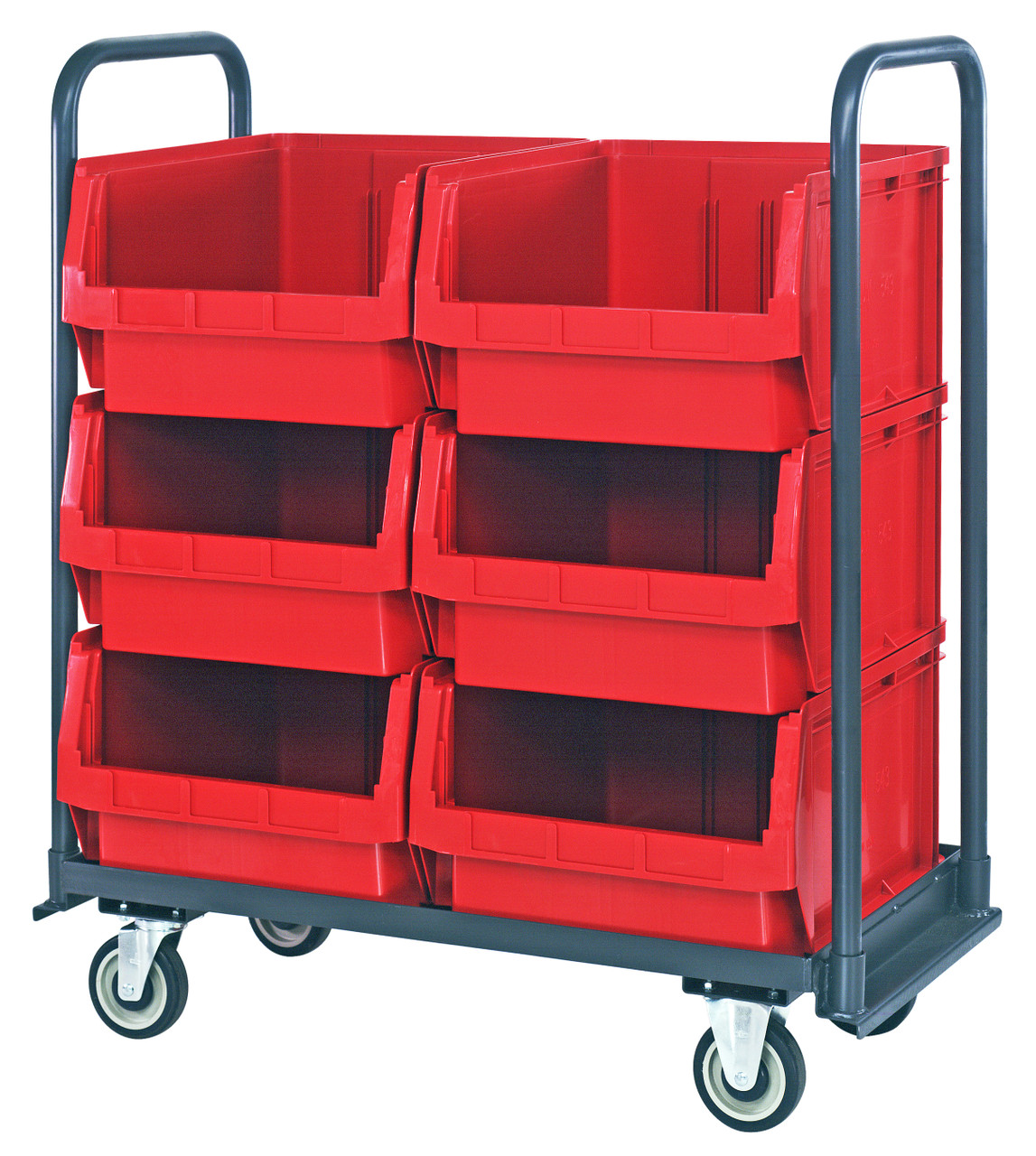 Magnum Tote Truck, 42"W x 18" x 47"H, 1-1/2" x 3/16" all welded construction, Gray, Red, Carbon Steel, MTT-1842-543RD