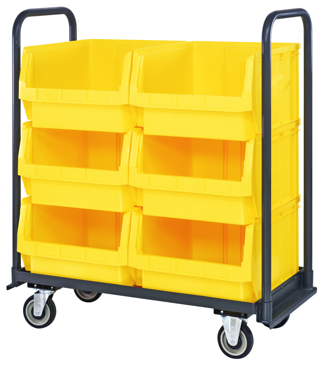 Magnum Tote Truck, 42"W x 18" x 47"H, 1-1/2" x 3/16" all welded construction, Gray, Yellow, Carbon Steel, MTT-1842-543YL