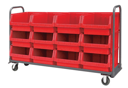 Magnum Tote Truck, 78"W x 18" x 47"H, 1-1/2" x 3/16" all welded construction, Gray, Red, Carbon Steel, MTT-1878-543RD