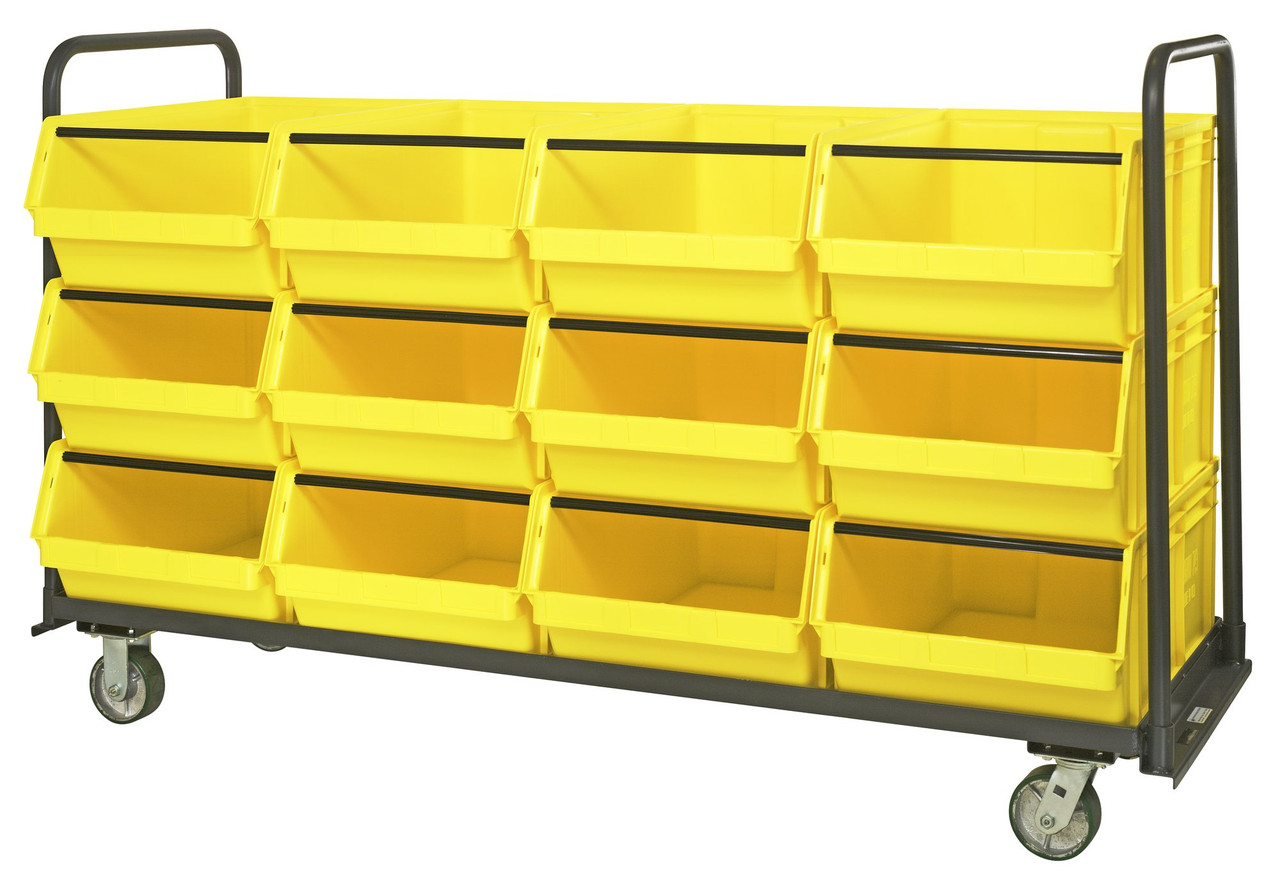 Magnum Tote Truck, 42"W x 30" x 47"H, 1-1/2" x 3/16" all welded construction, Gray, Yellow, Carbon Steel, MTT-3042-743YL