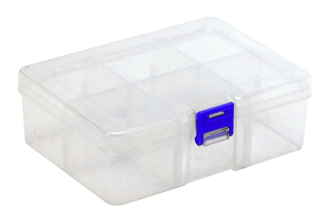 Compartment Storage Box, 6-3/4"L x 4-3/4"W x 2-1/4"H, comes with adjustable dividers (pack of 12), Clear, Clear, Polypropylene, QB300