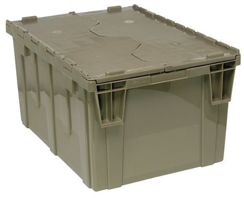 Distribution Bin, Heavy Duty Attached Top Container, 19-3/8"W x 23-7/8"D x 12-1/2"H overall size, Gray, Gray, HDPE, QDC2420-12