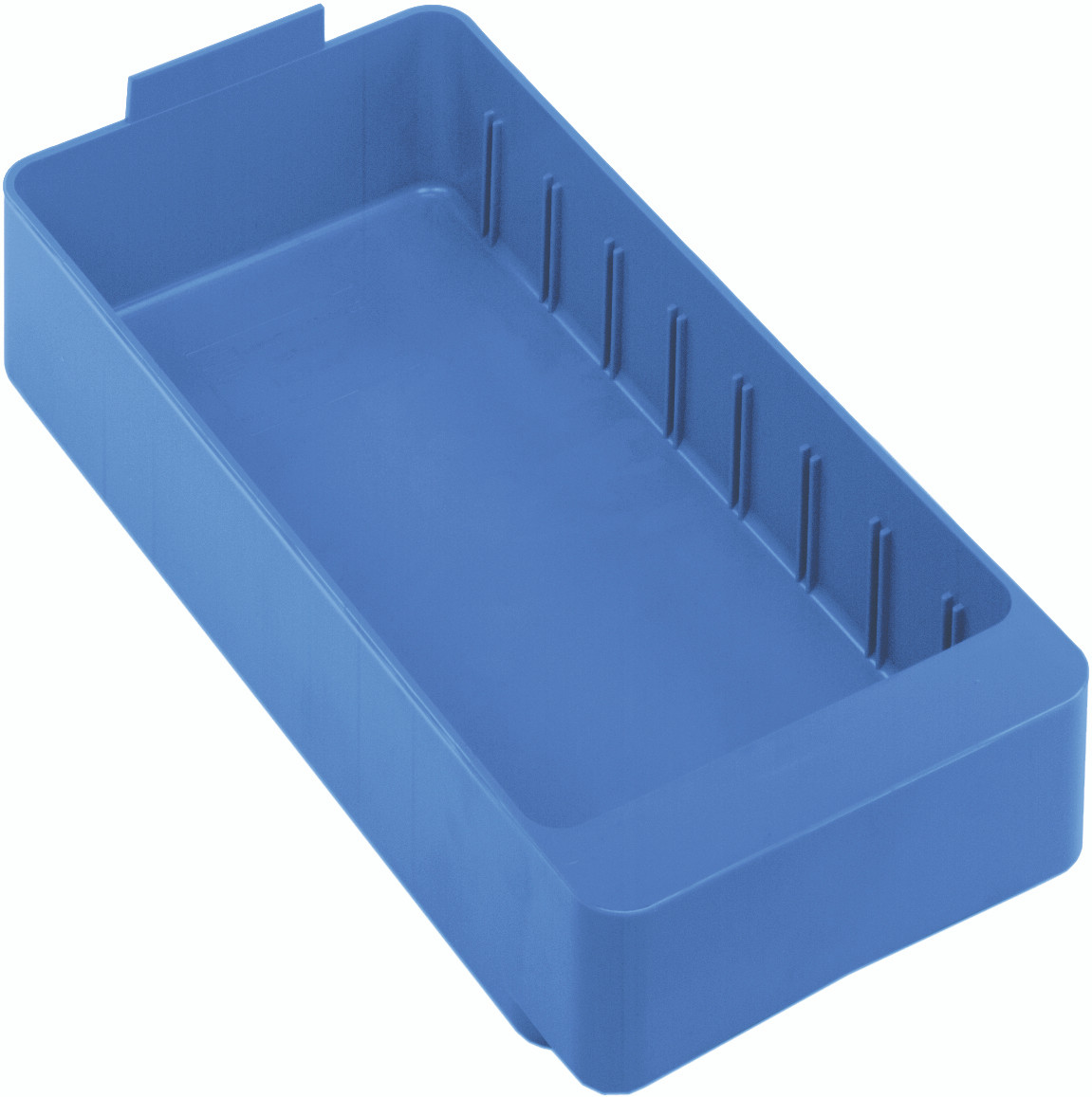 Super Tuff Euro Drawer, 11-5/8"L x 5-9/16"W x 2-1/8"H, front pull handle, Blue, Blue, Polysteryne, QED401BL