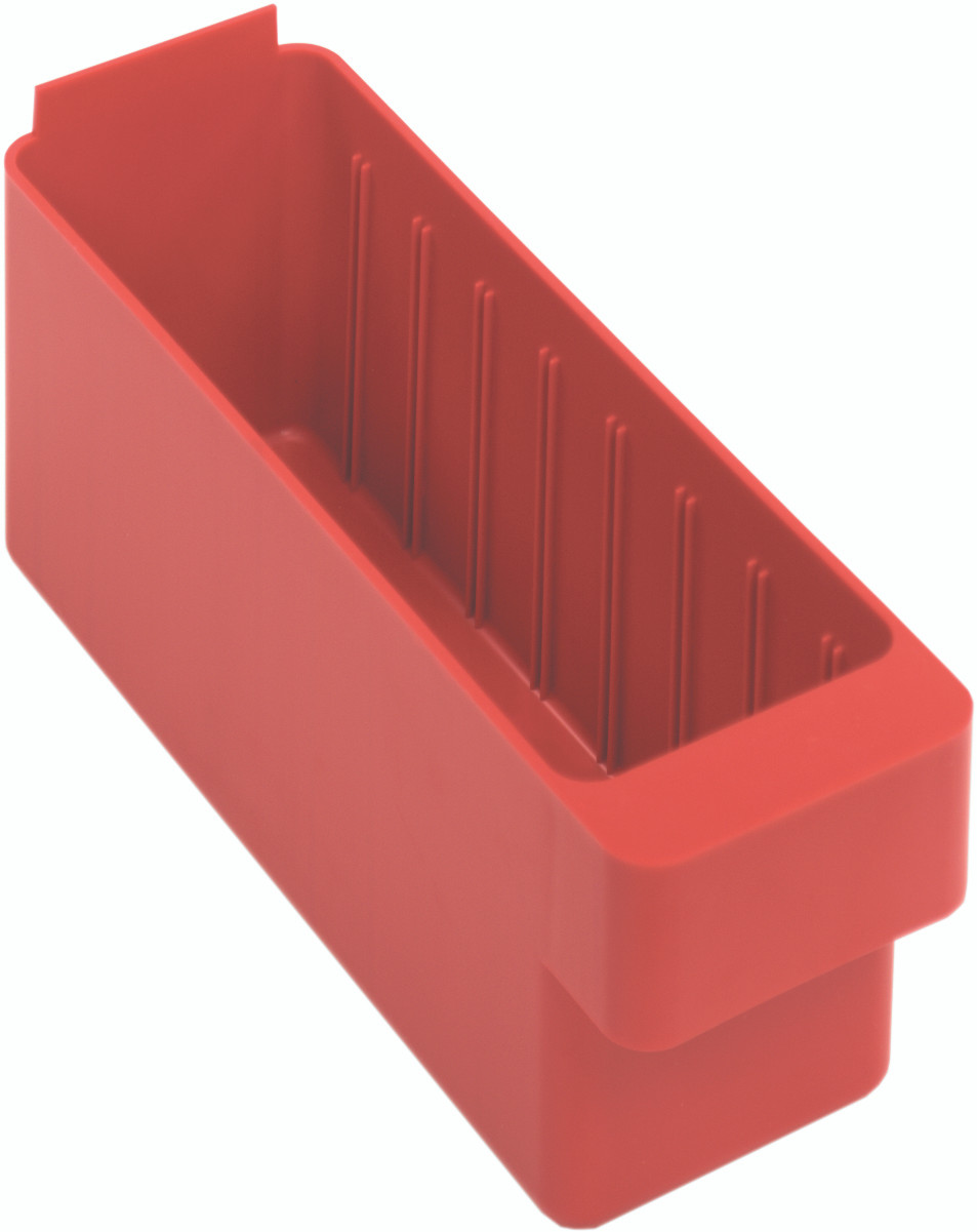 Super Tuff Euro Drawer, 11-5/8"L x 2-3/4"W x 4-3/8"H, front pull handle, Red, Red, Polysteryne, QED501RDCS