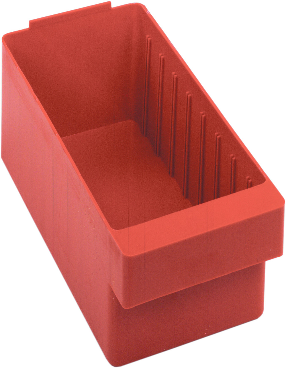 Super Tuff Euro Drawer, 11-7/8"L x 5-9/16"W x 4-5/8"H, front pull handle, Red, Red, Polysteryne, QED601RDCS