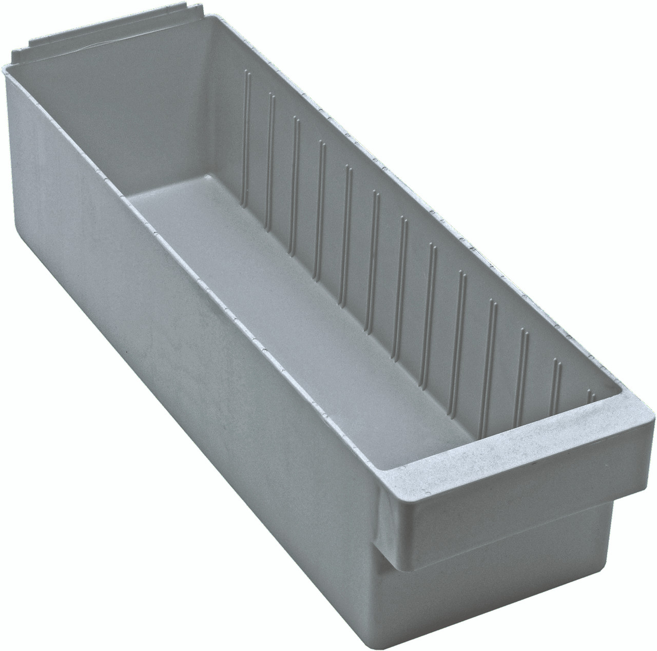 Super Tuff Euro Drawer, 17-3/4"L x 5-9/16"W x 4-5/8"H, front pull handle, Gray, Gray, Polysteryne, QED602GY