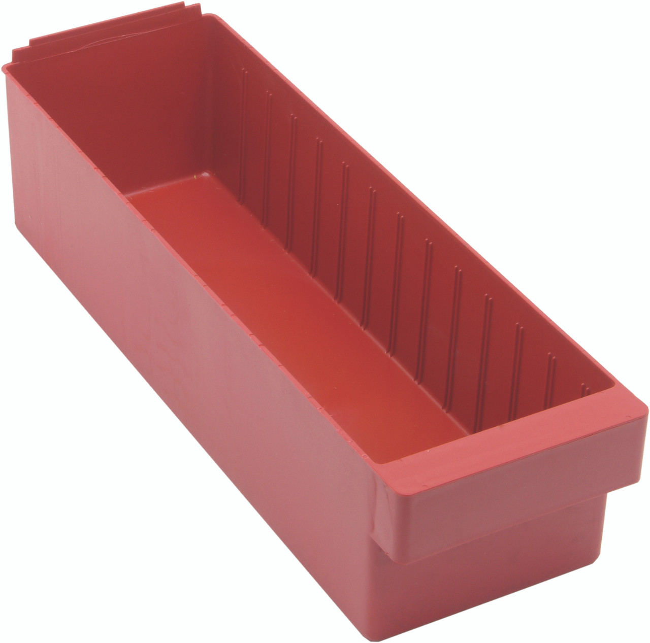 Super Tuff Euro Drawer, 17-3/4"L x 5-9/16"W x 4-5/8"H, front pull handle, Red, Red, Polysteryne, QED602RDCS