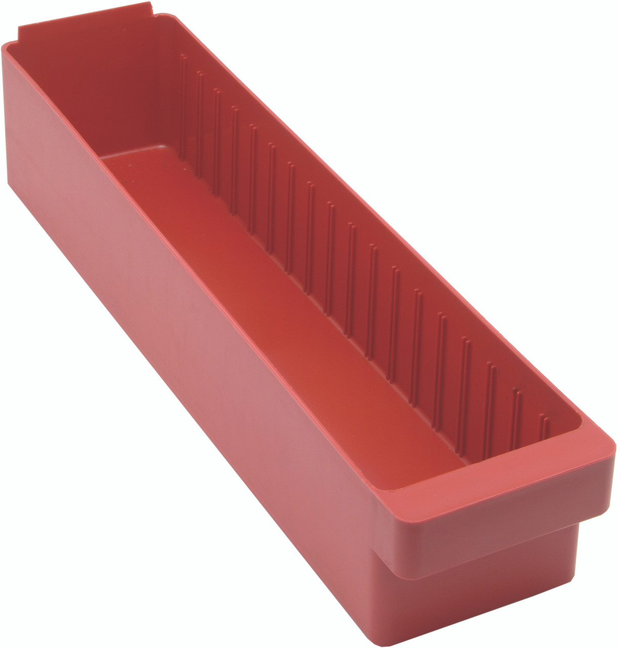 Super Tuff Euro Drawer, 24"L x 5-9/16"W x 4-5/8"H, front pull handle, Red, Red, Polysteryne, QED603RD