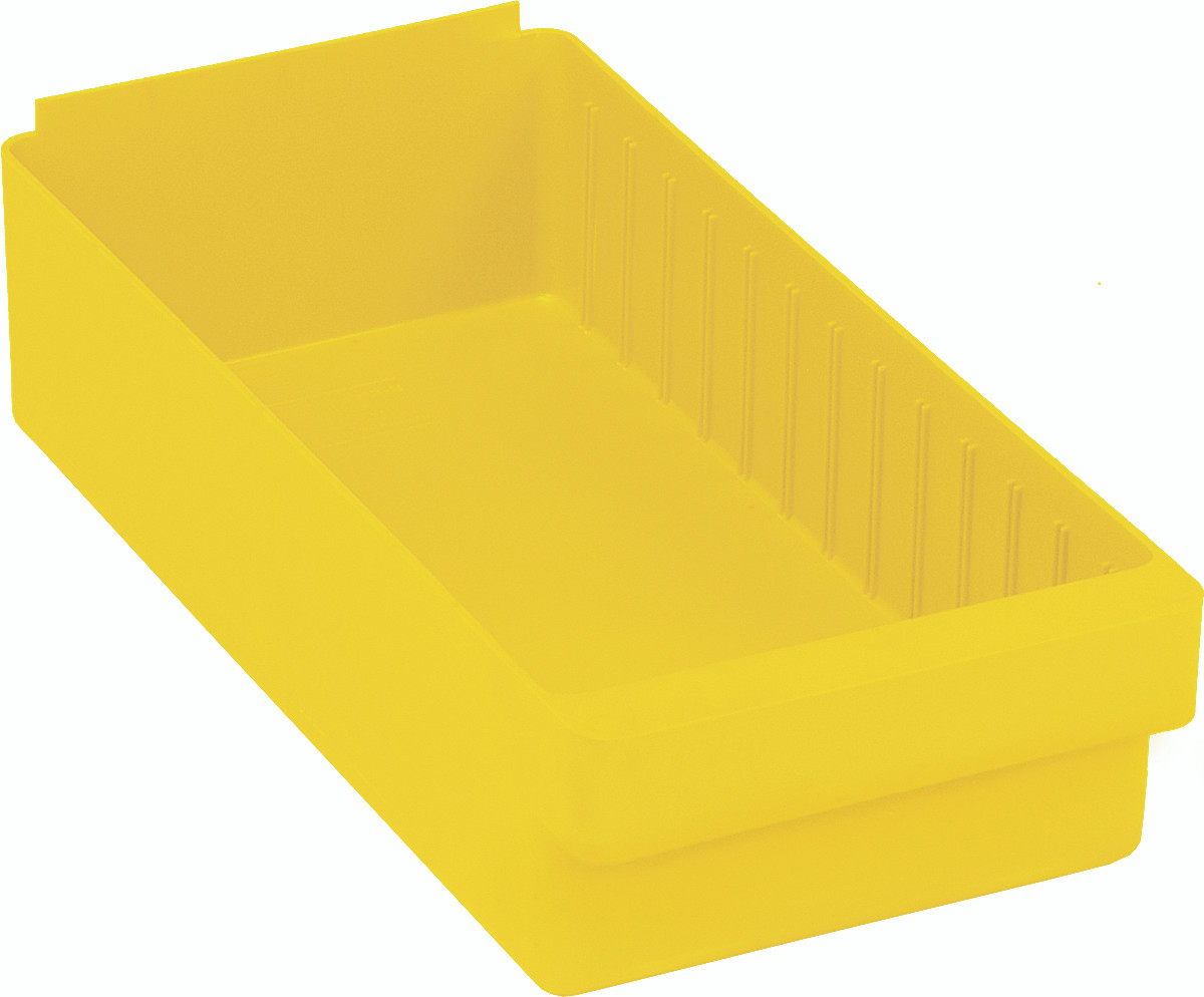 Super Tuff Euro Drawer, 17-5/8L x 8-3/8"W x 4-5/8"H, front pull handle, Yellow, Yellow, Polysteryne, QED606YLCS