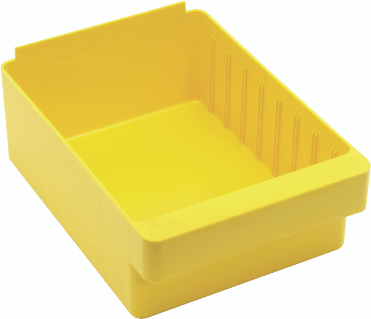 Super Tuff Euro Drawer, 11-7/8"L x 8-3/8"W x 4-5/8"H, front pull handle, Yellow, Yellow, Polysteryne, QED701YL