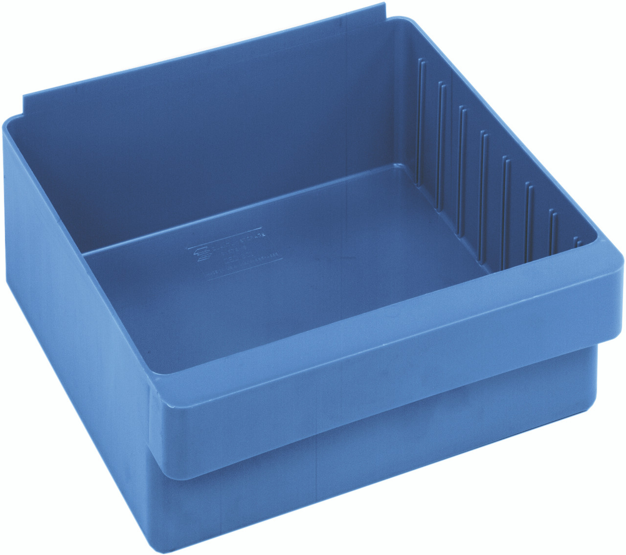 Super Tuff Euro Drawer, 11-7/8"L x 11-1/8"W x 4-5/8"H, front pull handle, Blue, Blue, Polysteryne, QED801BL