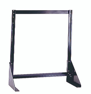 Tip Out Bin Floor Stand, single sided, 10"D x 23-5/8"W x 28"H (bins not included), Black, 0, Carbon Steel, QFS124