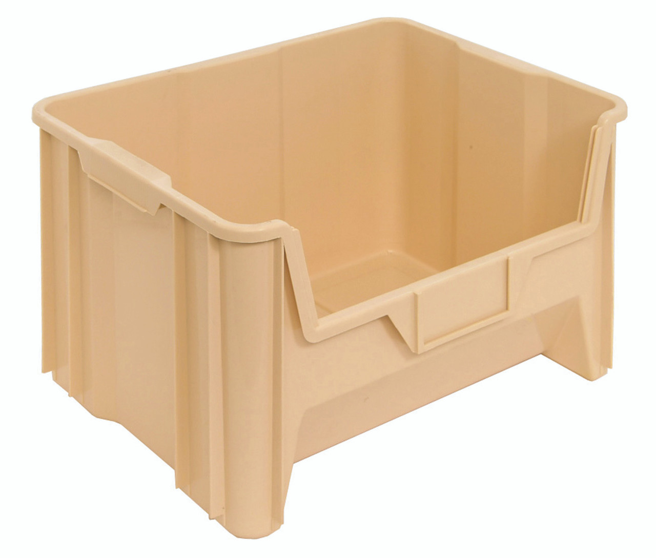 Container, stacking, 15-1/4" x 19-7/8" x 12-7/16", Ivory, Ivory, Polypropylene, QGH700IVCS
